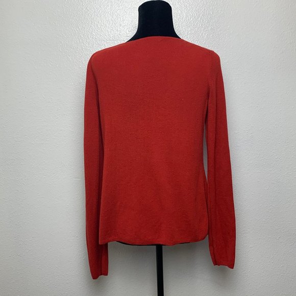 T  Alexander Wang Rust/Red V-Neck Sweater Size X-S - Picture 2 of 7